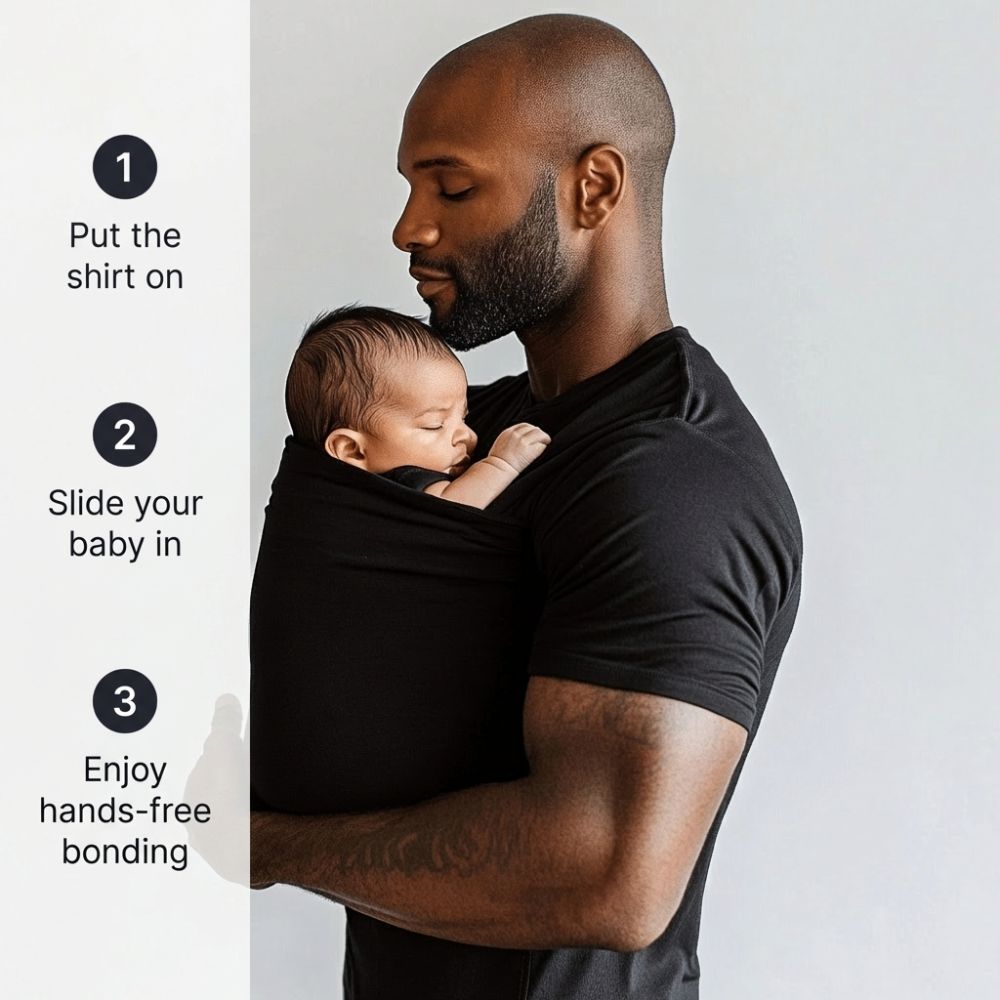 Babywearing Dad Shirt – Black - Kooden