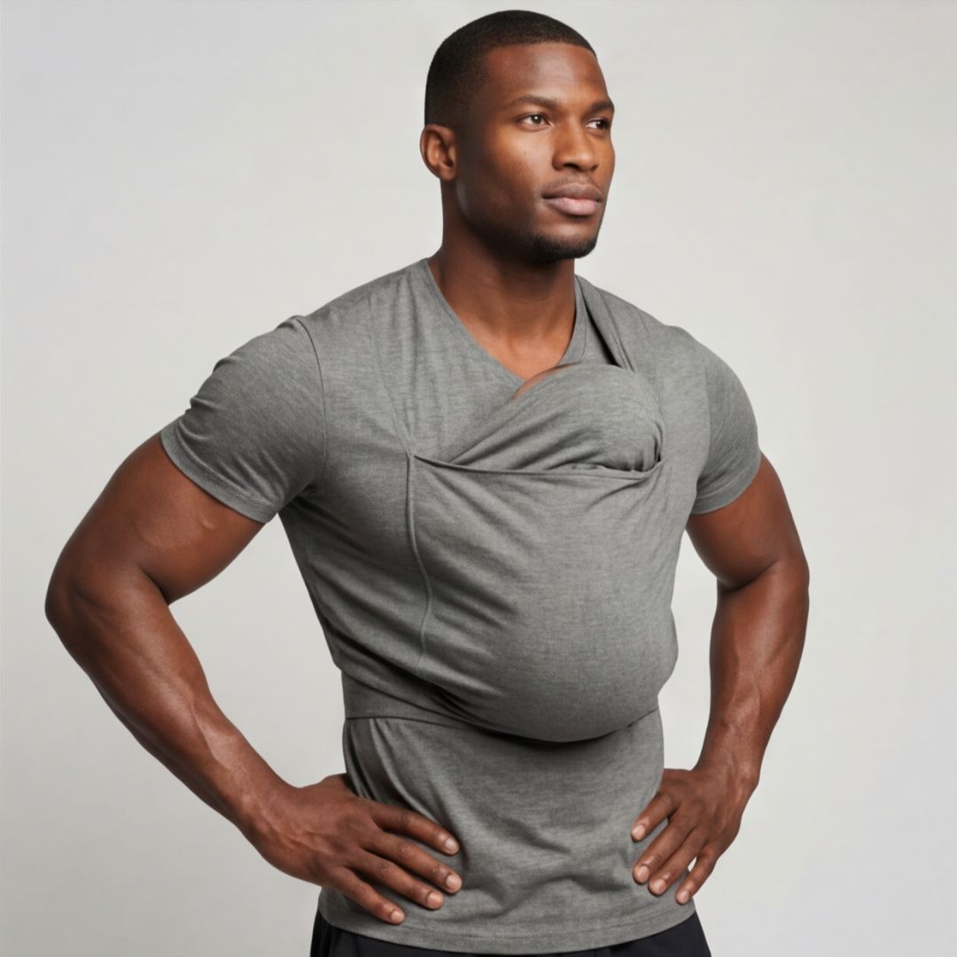 Babywearing Dad Shirt – Grey - Kooden