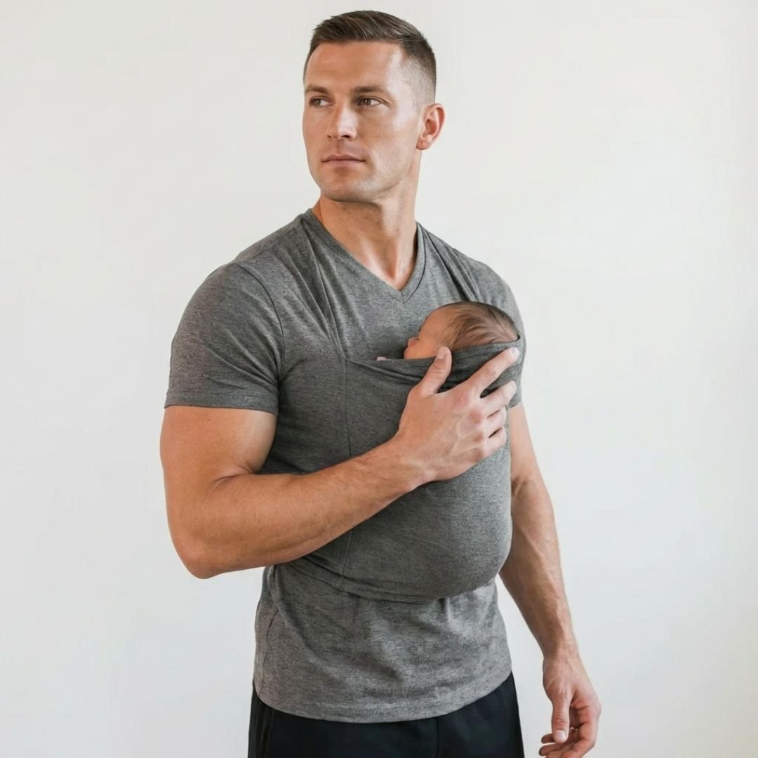 Babywearing Dad Shirt – Grey - Kooden