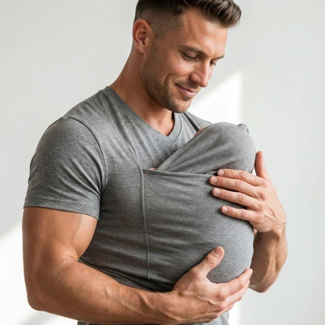 Babywearing Dad Shirt – Grey - Kooden