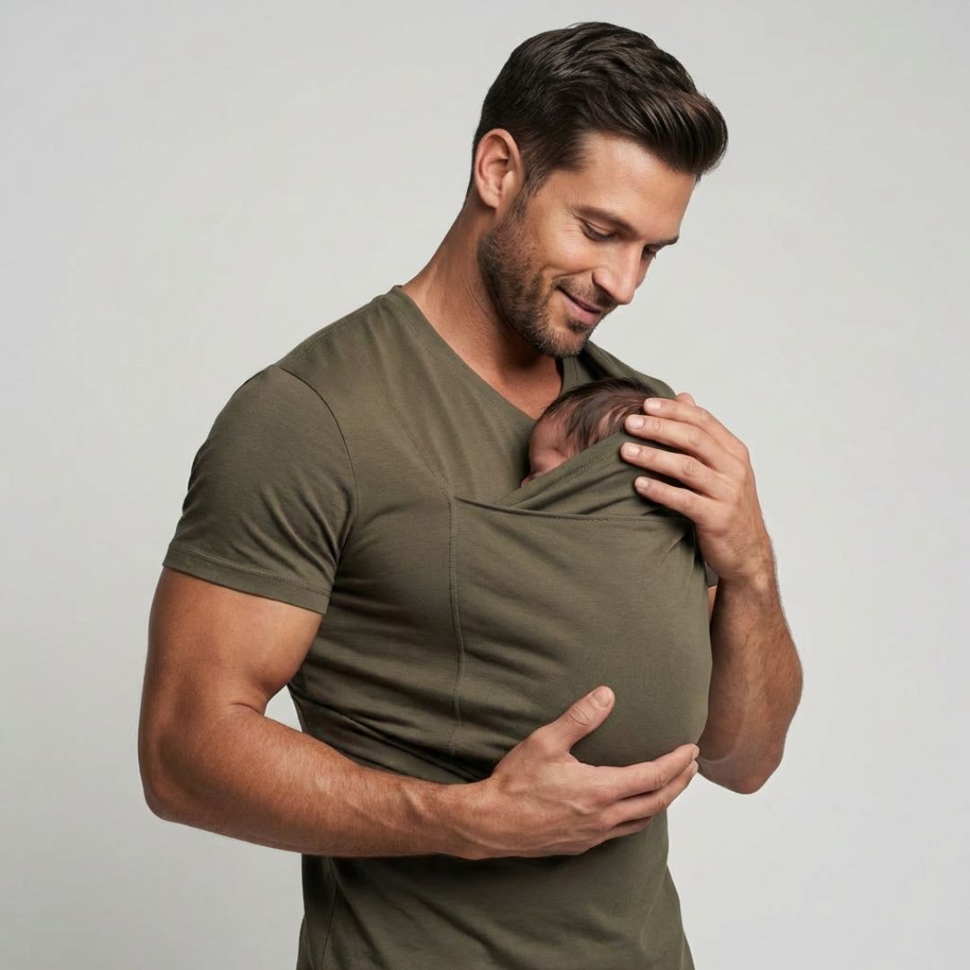 Babywearing Dad Shirt – Khaki - Kooden