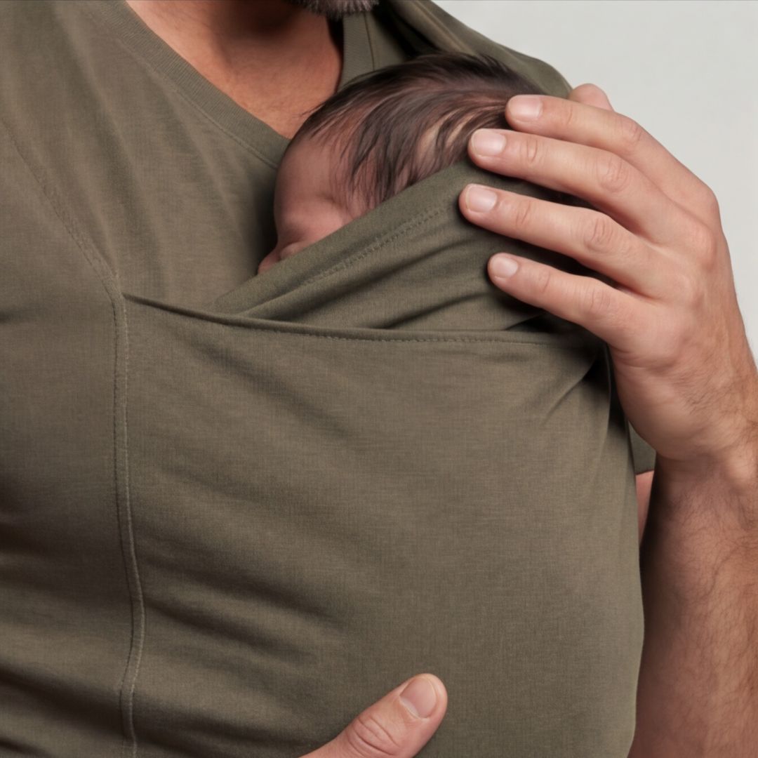 Babywearing Dad Shirt – Khaki - Kooden