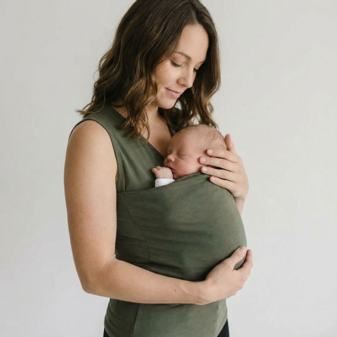 Babywearing Mum Shirt – Khaki - Kooden